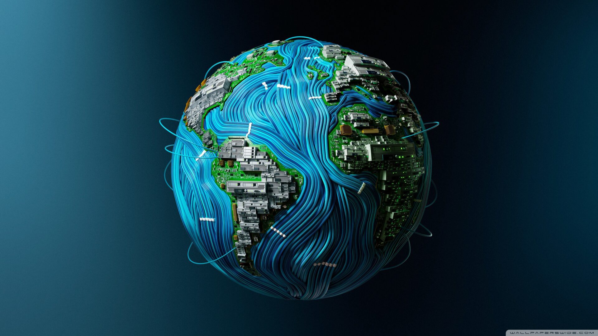 A globe with many wires around it