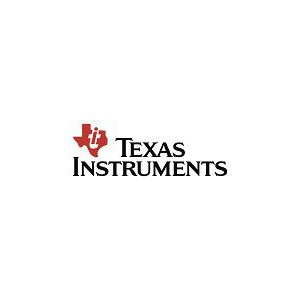 A red and white logo of texas instruments.