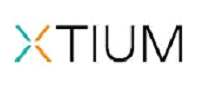Logo with the text 'XTIUM' featuring an orange and gray design.